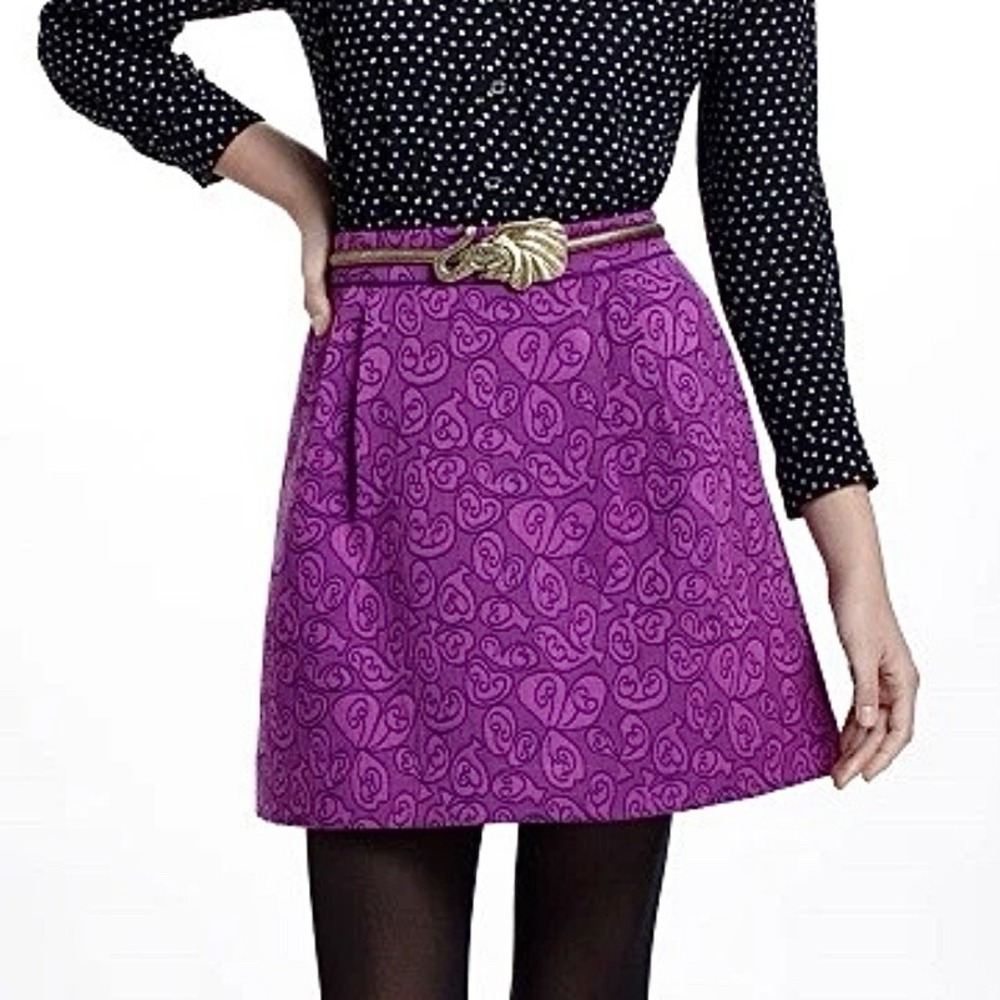 NEW Anthropologie HD in Paris Plum Pleated Mini Skirt Size 6 Whimsy Fairy Boho